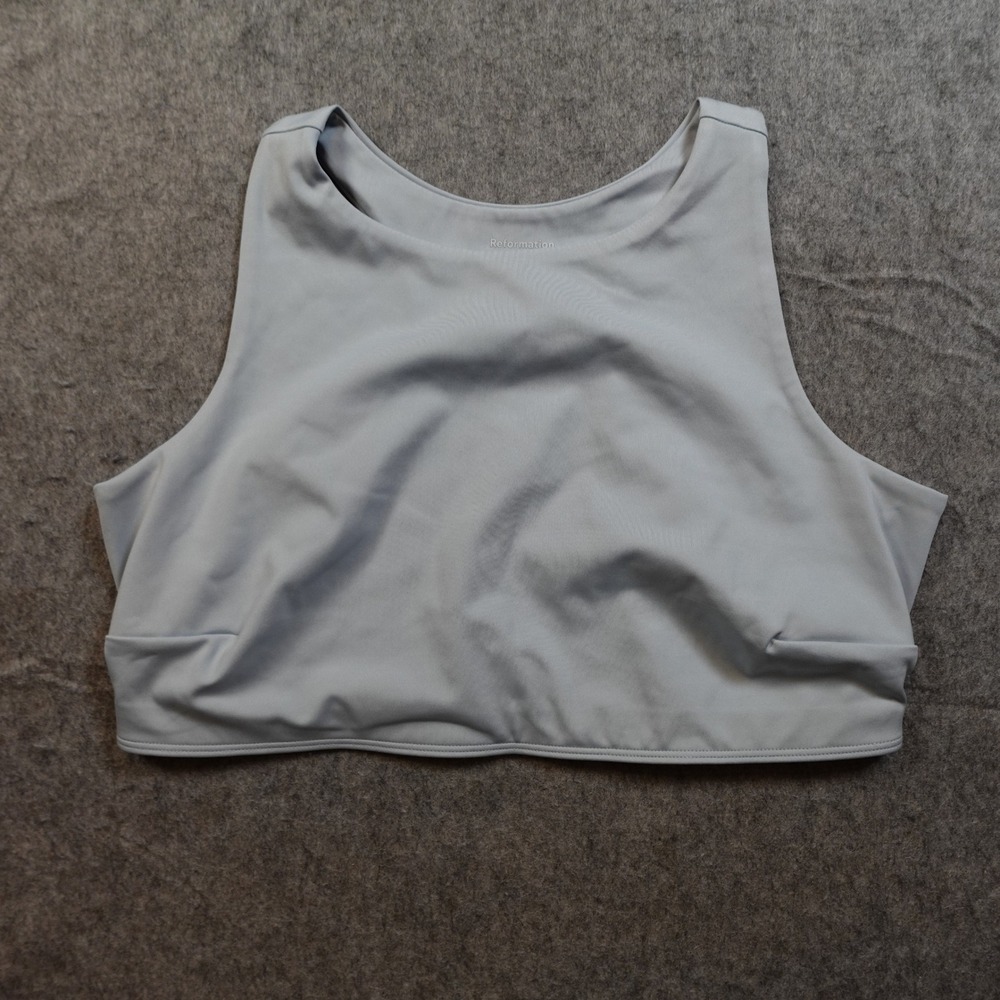 Reformation Sports Bra Womens 1X‎ Blue Cropped Top Athleisure EcoStretch